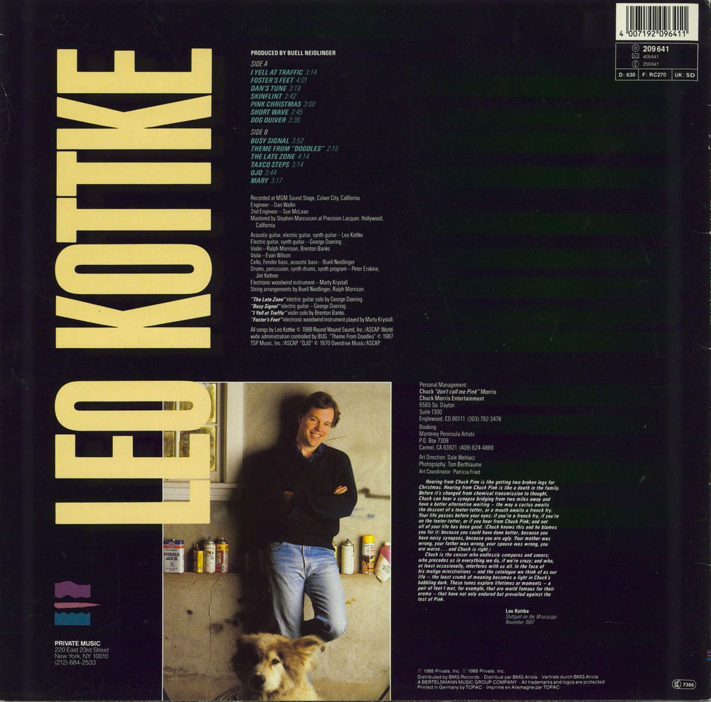 Leo Kottke Regards From Chuck Pink German vinyl LP album (LP record) 4007192096411