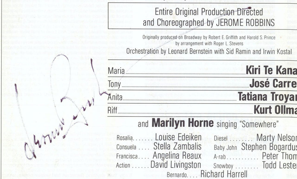 Leonard Bernstein West Side Story - Autographed German 2-LP vinyl record set (Double LP Album)