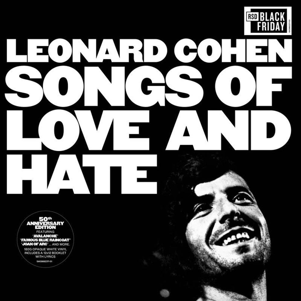 Leonard Cohen Songs Of Love And Hate - Opaque White Viny - Sealed UK vinyl LP album (LP record) 19439882371