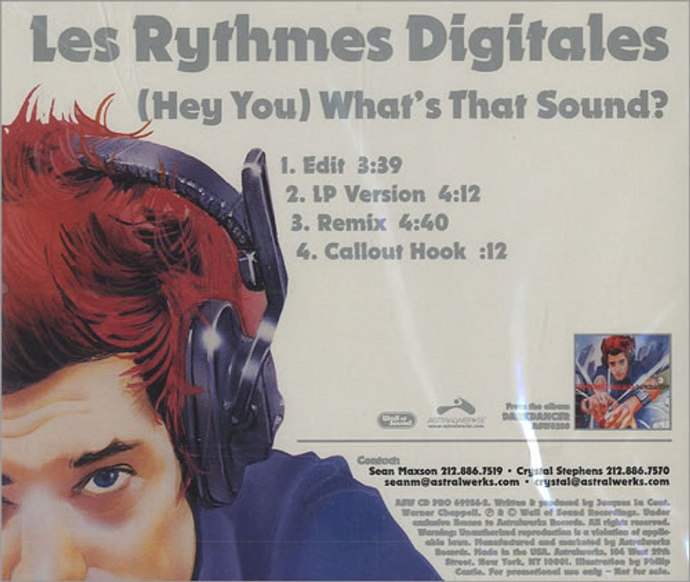 Les Rythmes Digitales (Hey You) What's That Sound? US Promo CD single (CD5 / 5") ASWCDPRO69936-2