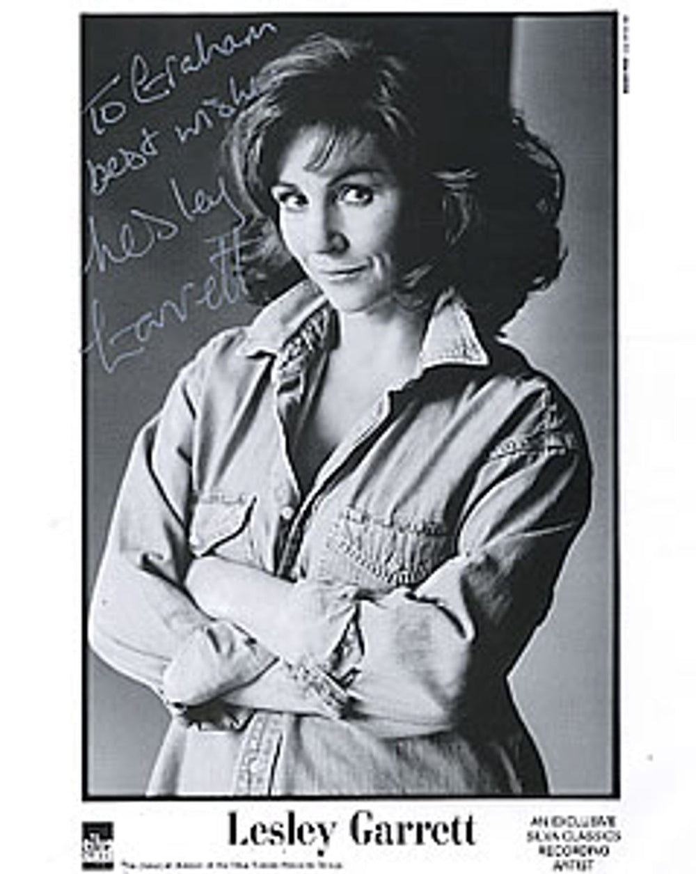 Lesley Garrett Autographed Publicity Photograph UK Promo photograph SIGNED PHOTO