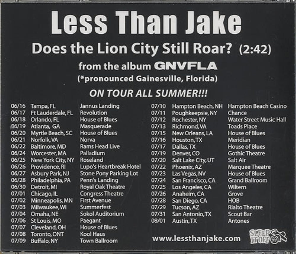 Less Than Jake Does The Lion City Still Roar? US Promo CD-R acetate CD-R ACETATE