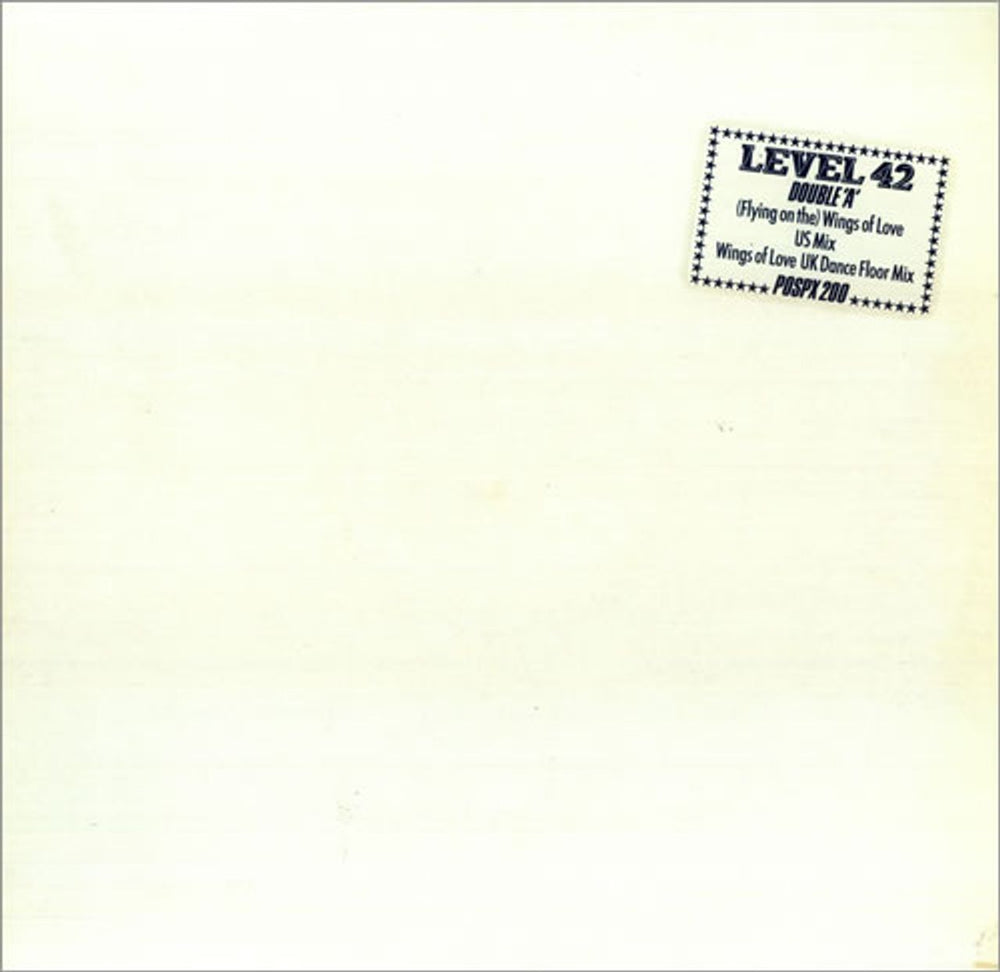 Level 42 (Flying On The) Wings Of Love - U.S. Mix UK 12" vinyl single (12 inch record / Maxi-single) POSPX200