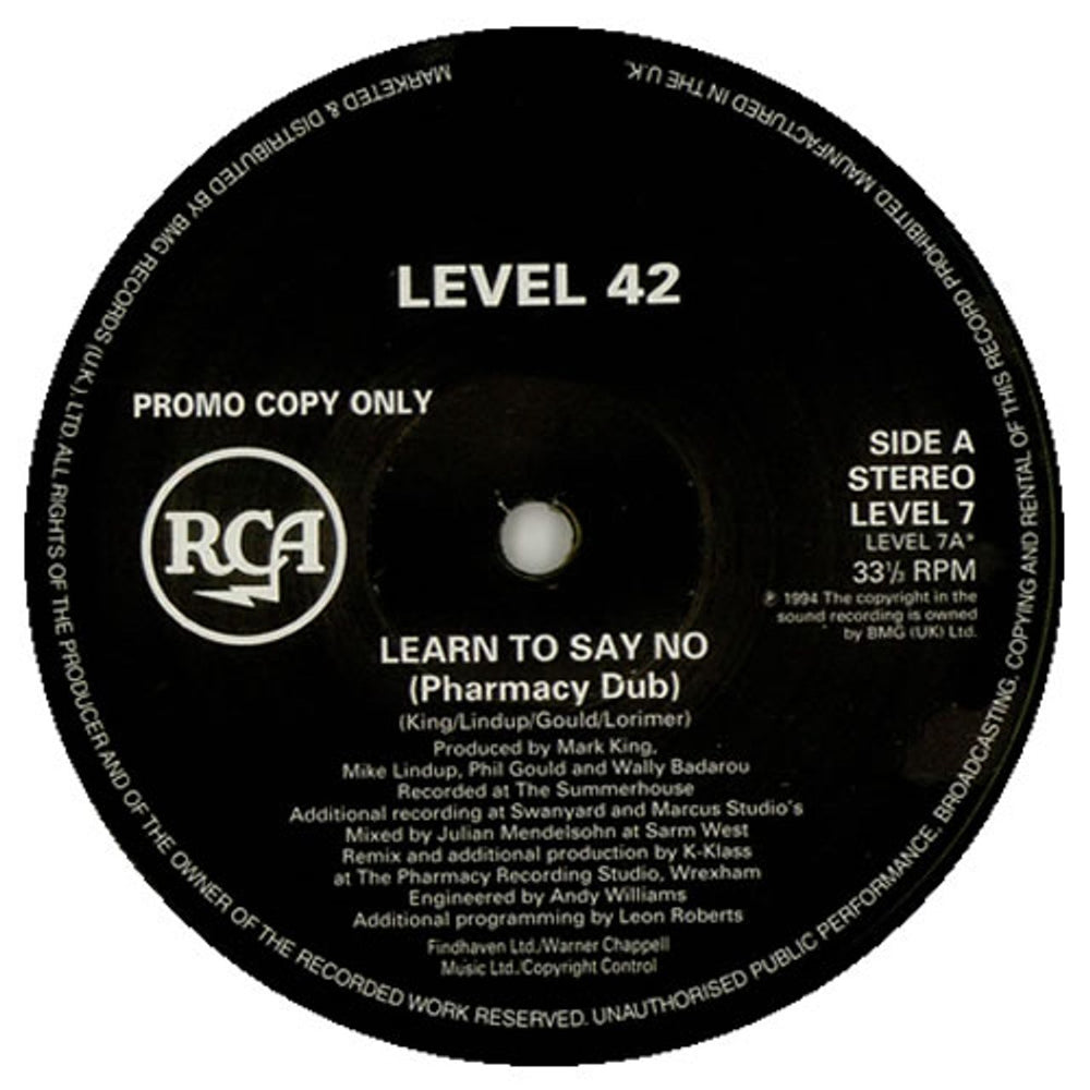 Level 42 Learn To Say No UK Promo 12" vinyl single (12 inch record / Maxi-single) LEVEL7