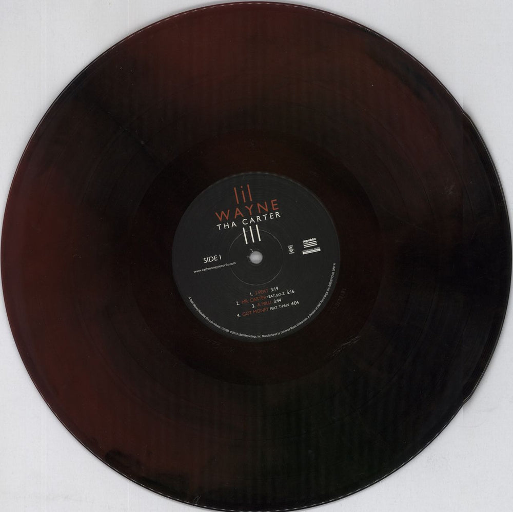 Lil Wayne Tha Carter III - 180gm Red & Black Galaxy Vinyl US 2-LP vinyl record set (Double LP Album) LP72LTH819916