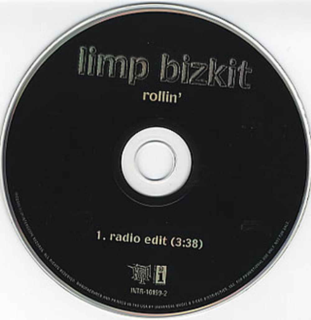 Limp Bizkit Rollin' US Promo CD single (CD5 / 5") BZKC5RO165326