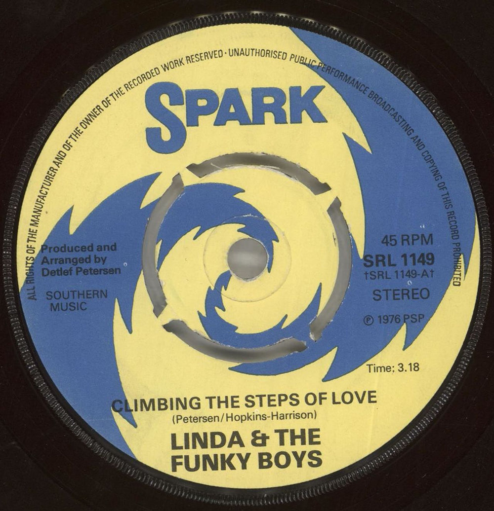 Linda & The Funky Boys Climbing The Steps Of Love UK 7" vinyl single (7 inch record / 45) SRL1149