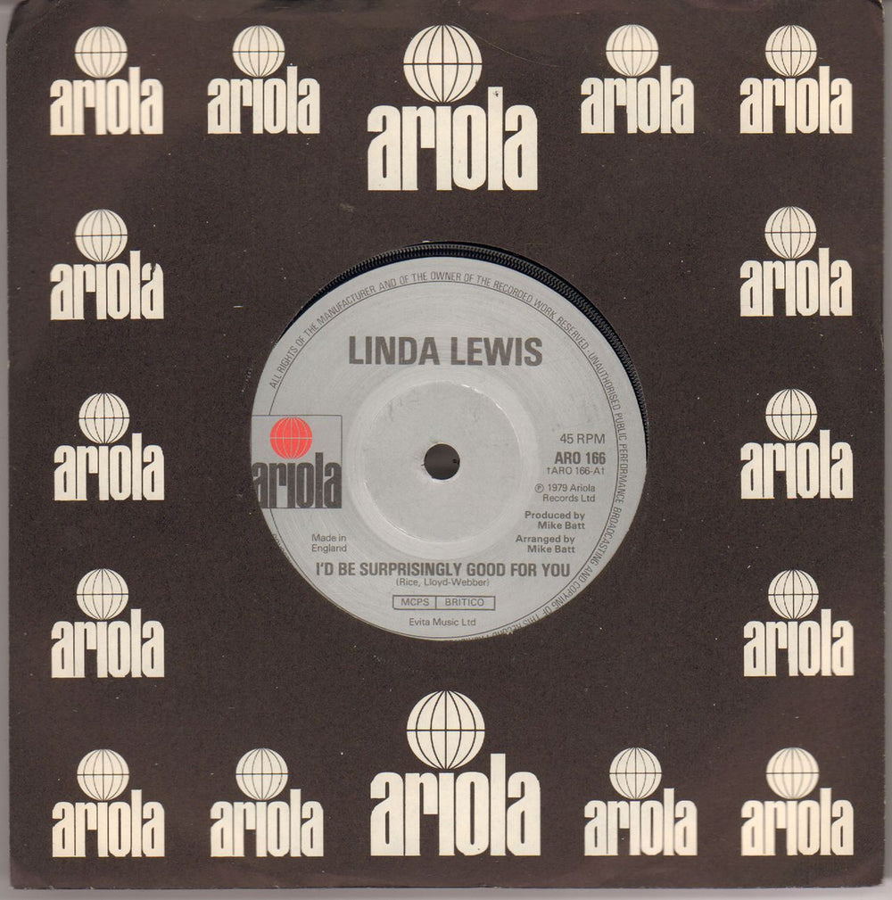 Linda Lewis I'd Be Suprisingly Good For You UK 7" vinyl single (7 inch record / 45) ARO166