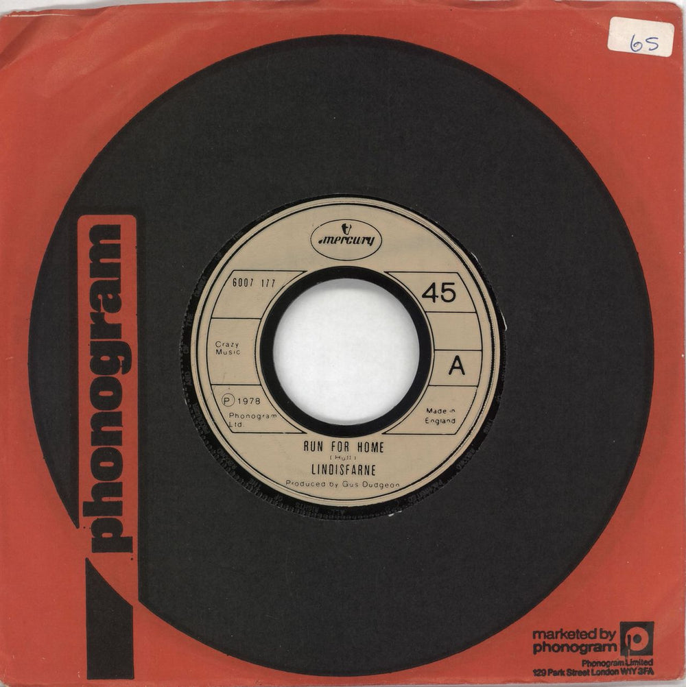 Lindisfarne Run For Home - Jukebox UK 7" vinyl single (7 inch record / 45) 6007177