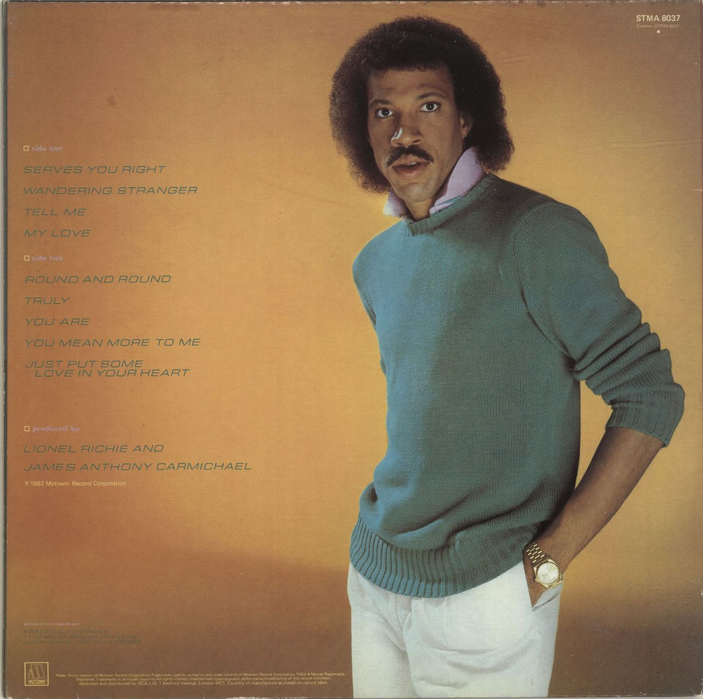 Lionel Richie Lionel Richie - Stickered Sleeve UK vinyl LP album (LP record)