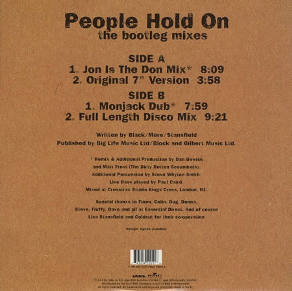 Lisa Stansfield People Hold On The Bootleg Mixes UK 12" vinyl single (12 inch record / Maxi-single) STA12PE170345