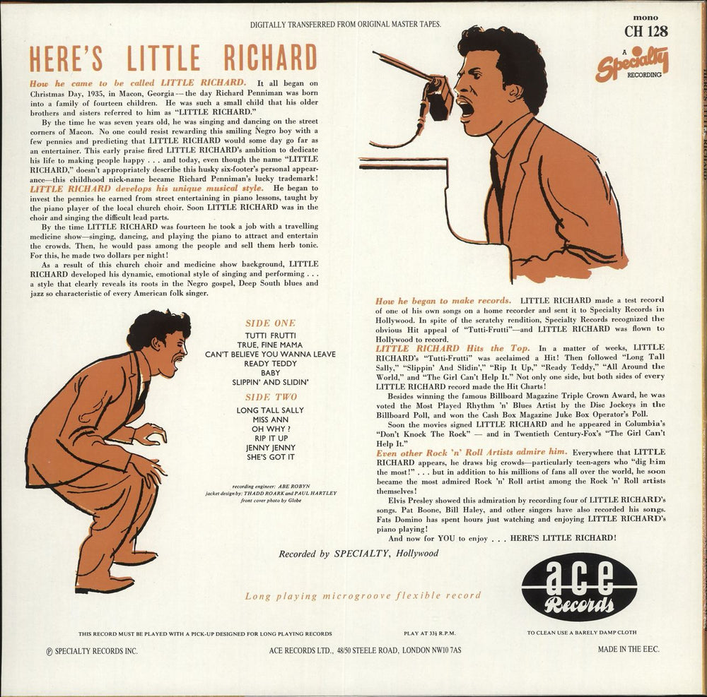 Little Richard Here's Little Richard UK vinyl LP album (LP record)