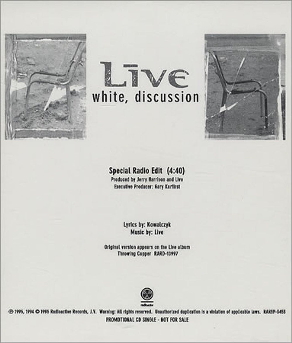 Live White, Discussion US Promo CD single (CD5 / 5") RAR5P-3453