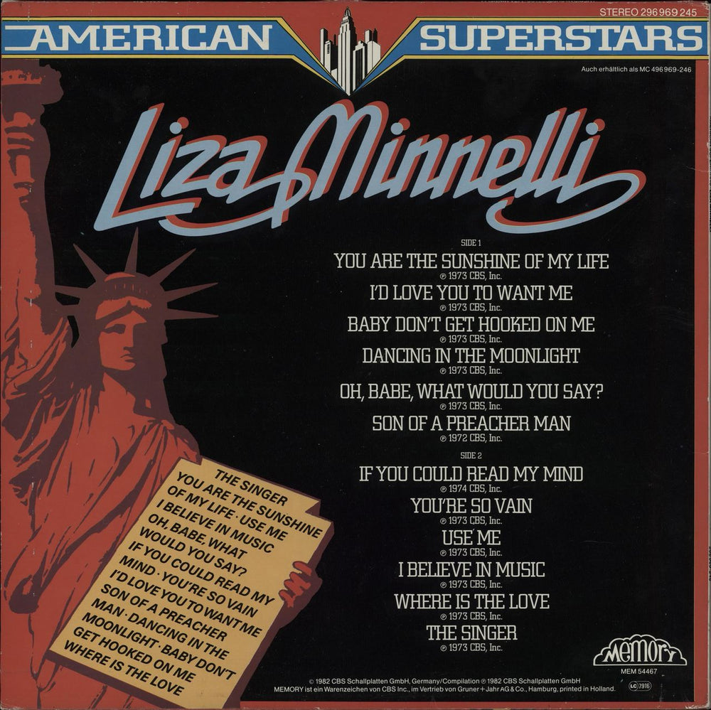 Liza Minnelli Liza Minnelli German vinyl LP album (LP record)