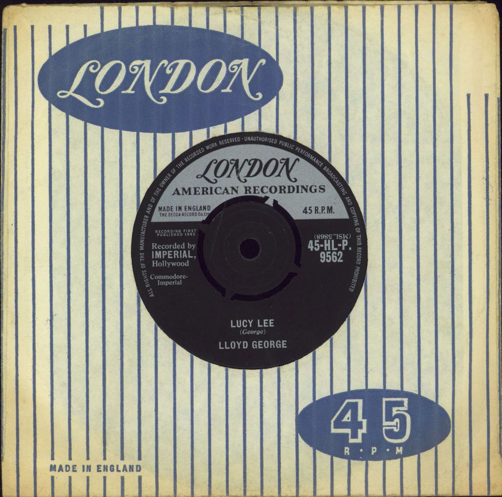 Lloyd George  Lucy Lee UK 7" vinyl single (7 inch record / 45) 45-HL-P9562