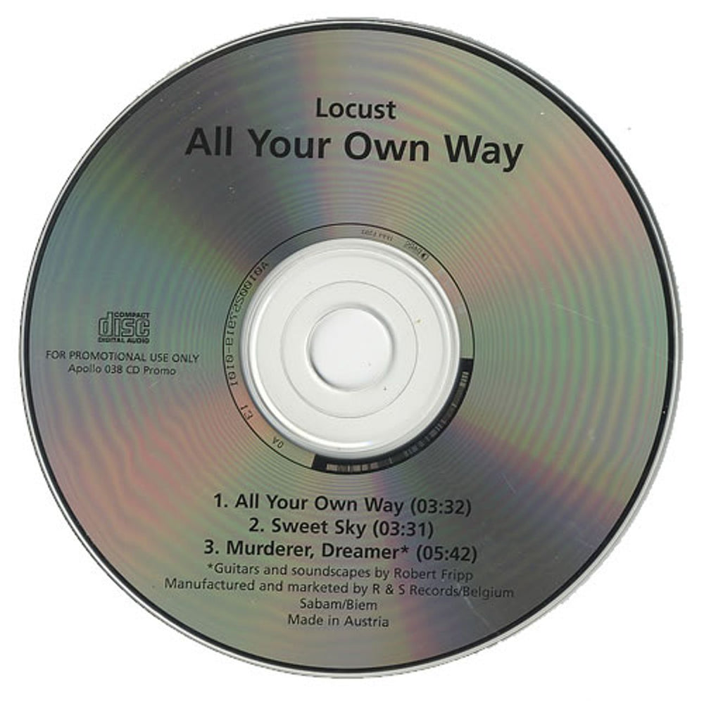 Locust All Your Own Way Austrian Promo CD single (CD5 / 5") APOLLO038CD