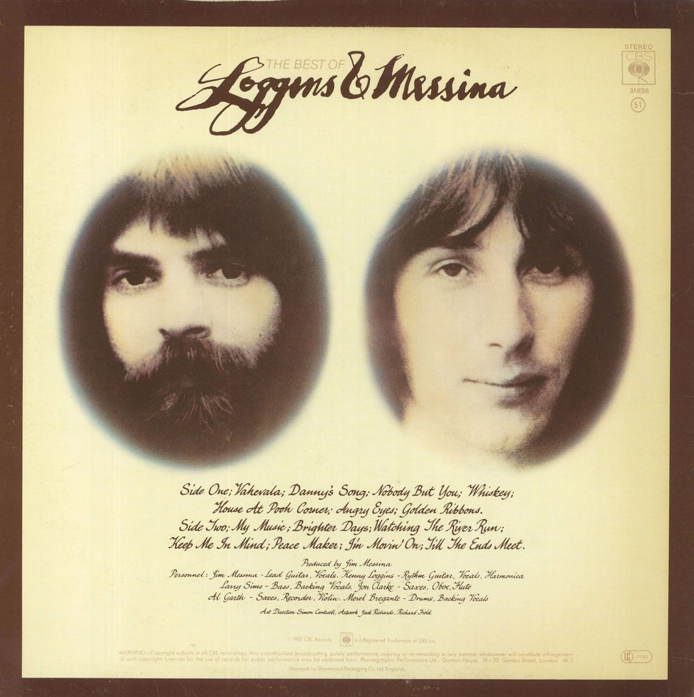 Loggins & Messina The Best Of UK vinyl LP album (LP record)