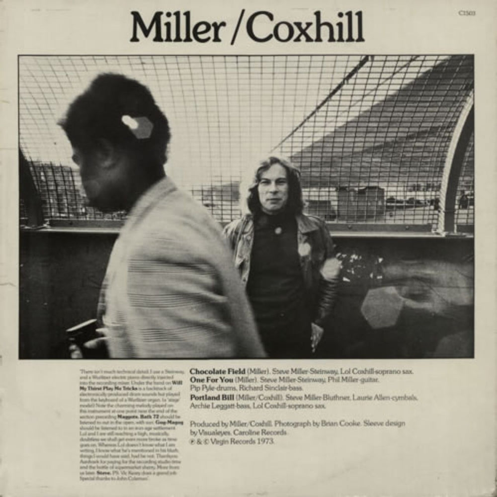 Lol Coxhill Coxhill/Miller/Miller/Coxhill UK vinyl LP album (LP record) C1503