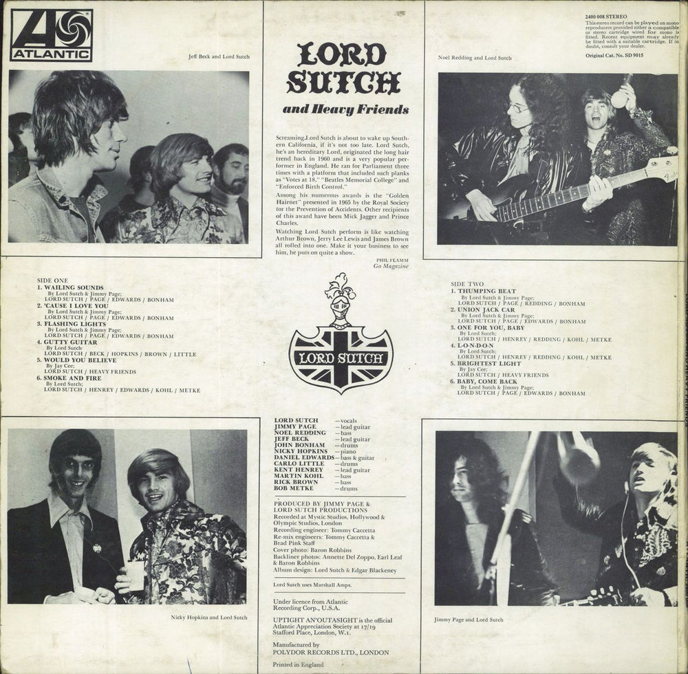 Lord Sutch Lord Sutch & Heavy Friends - EX UK vinyl LP album (LP record)