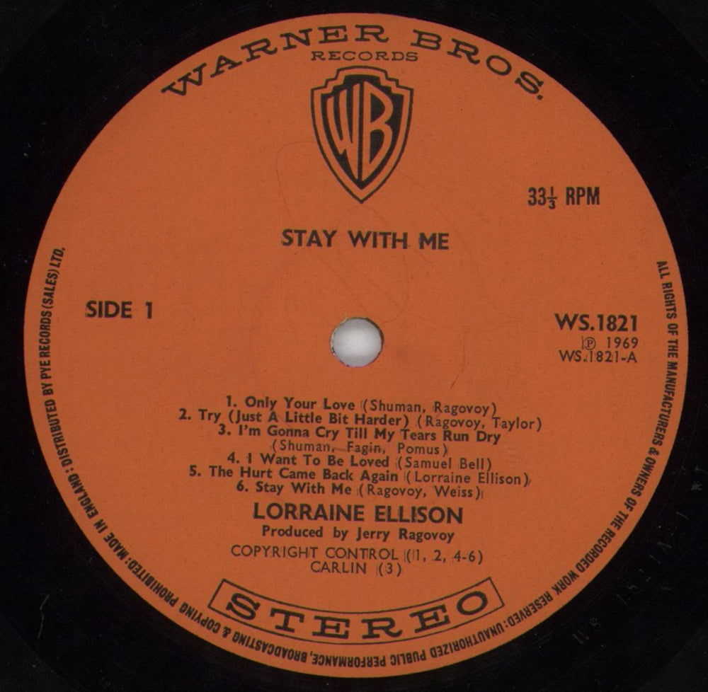 Lorraine Ellison Stay With Me UK vinyl LP album (LP record) LR3LPST639845
