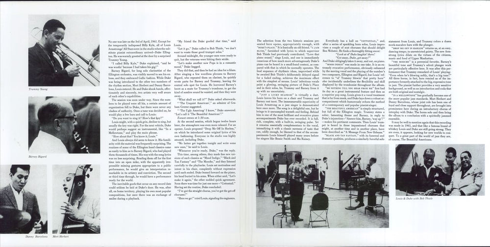 Louis Armstrong & Duke Ellington Recording Together For The First Time US vinyl LP album (LP record) 1999