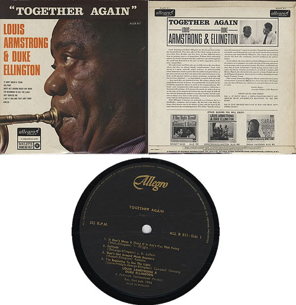 Louis Armstrong & Duke Ellington Together Again UK vinyl LP album (LP record) L84LPTO332221