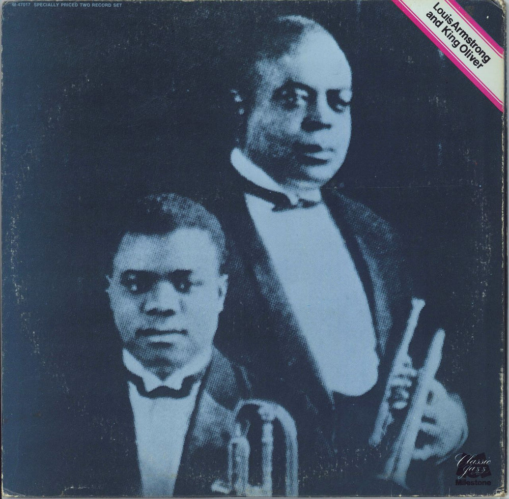 Louis Armstrong Louis Armstrong And King Oliver - Blue sleeve - EX US 2-LP vinyl record set (Double LP Album) M-47017