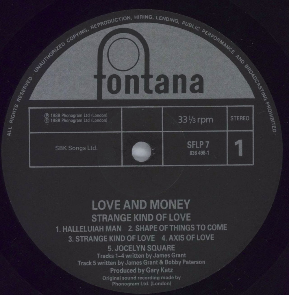 Love And Money Strange Kind Of Love UK vinyl LP album (LP record) L&MLPST823520