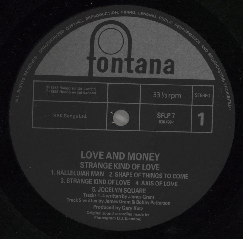 Love And Money Strange Kind Of Love UK vinyl LP album (LP record) L&MLPST823520