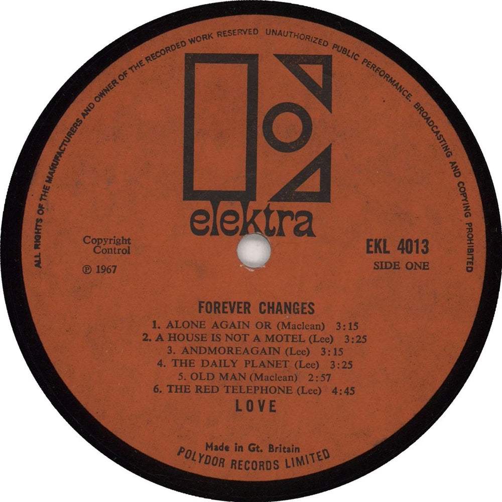 Love Forever Changes UK vinyl LP album (LP record)