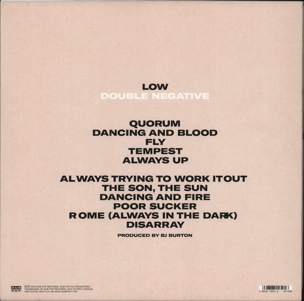 Low Double Negative US vinyl LP album (LP record)