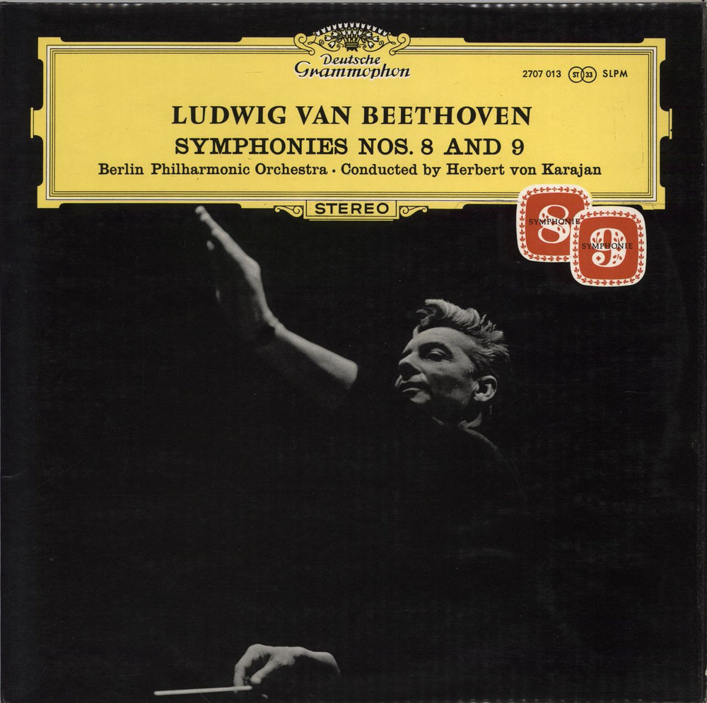 Ludwig Van Beethoven Symphonies Nos. 8 and 9 UK 2-LP vinyl record set (Double LP Album) 2707013