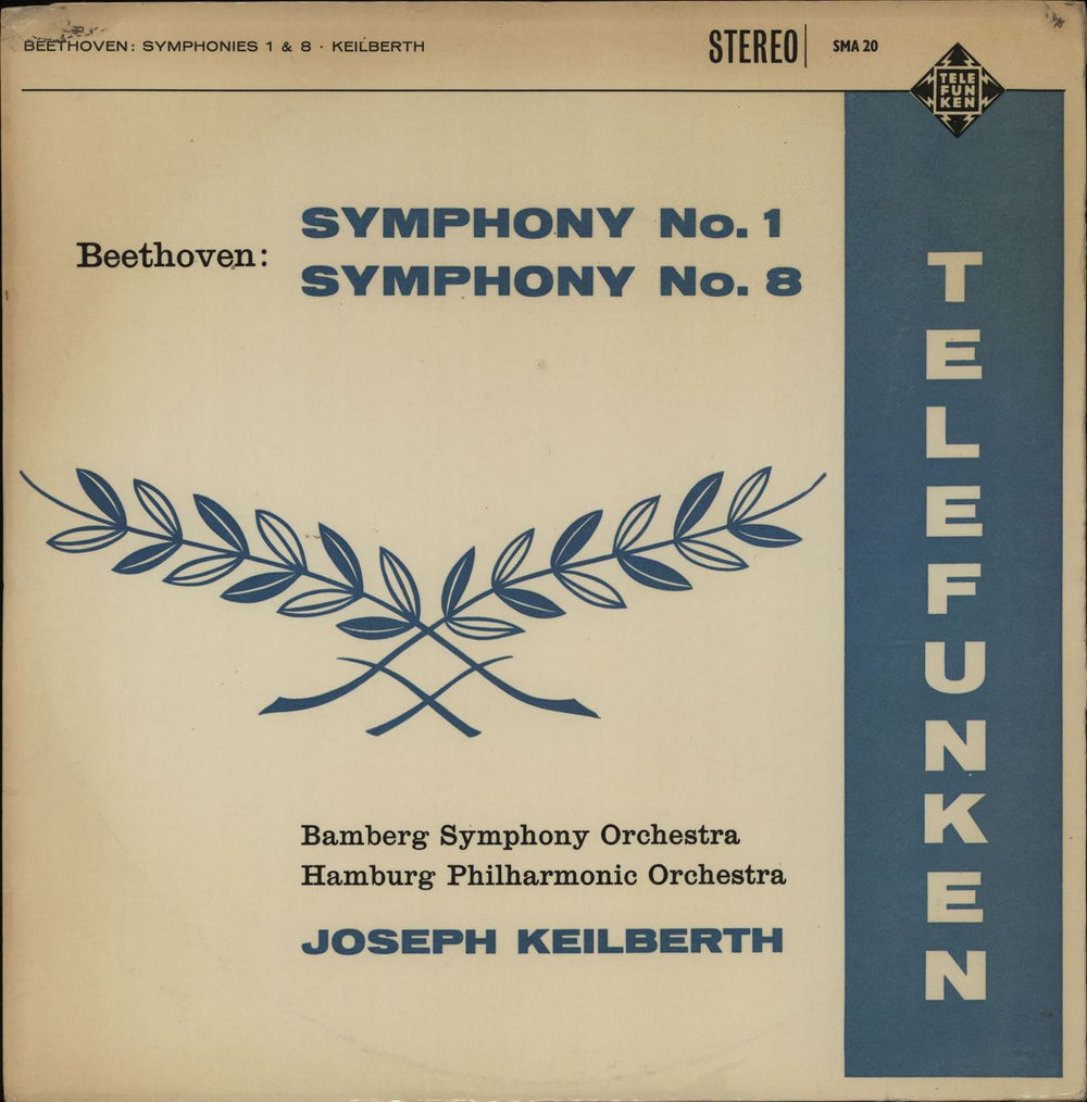 Ludwig Van Beethoven Symphony No. 1 in C, Op.21 / Symphony No. 8 in F, Op.93 UK vinyl LP album (LP record) SMA20