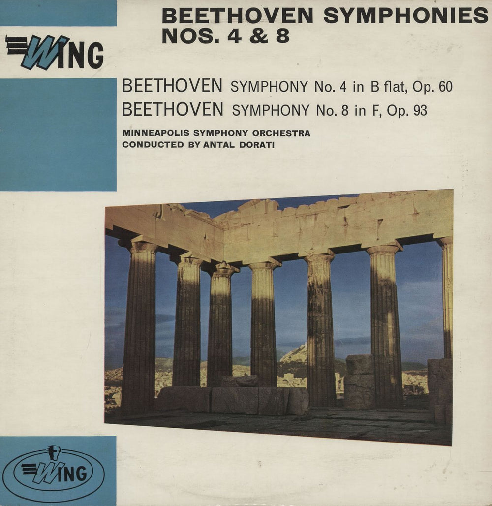 Ludwig Van Beethoven Symphony No. 4 in B Flat, Op. 60 / Symphony No. 8 in F, Op.93 UK vinyl LP album (LP record) WL1033