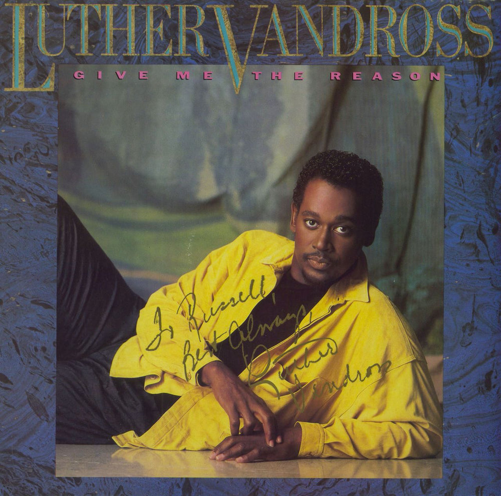 Luther Vandross Give Me The Reason - Autographed UK vinyl LP album (LP record) EPC4501341