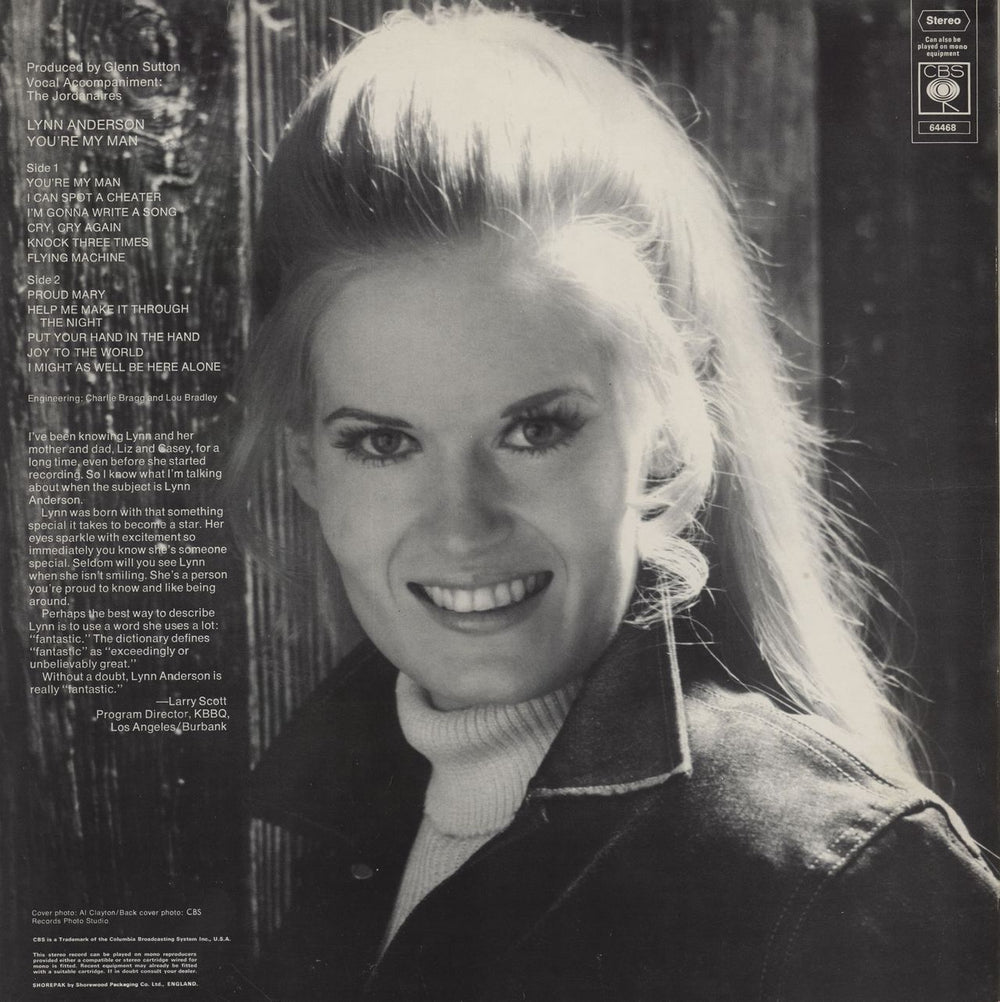 Lynn Anderson You're My Man UK vinyl LP album (LP record)