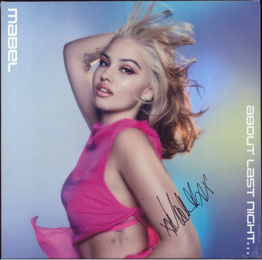 Mabel About Last Night - Pink Vinyl + Autographed UK vinyl LP album (LP record) 3833107