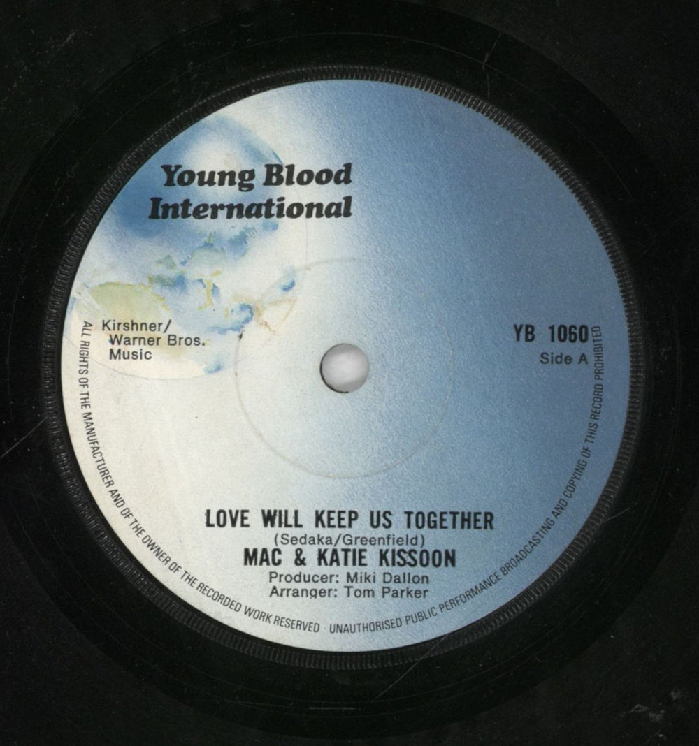 Mac & Katie Kissoon Love Will Keep Us Together UK 7" vinyl single (7 inch record / 45) YB1060