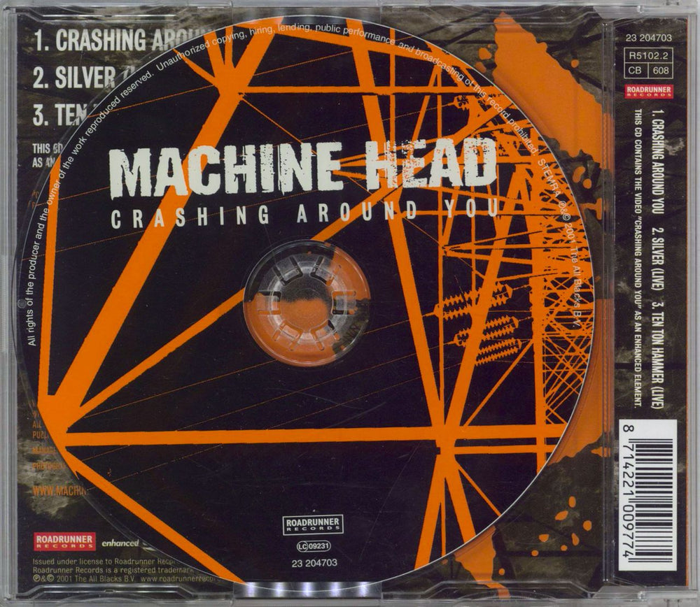 Machine Head Crashing Around You European CD single (CD5 / 5") MHEC5CR203365