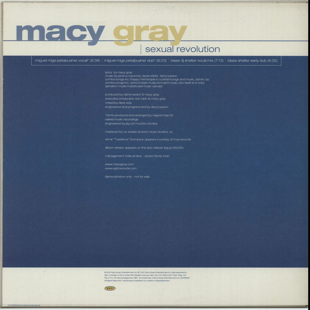 Macy Gray Sexual Revolution US Promo 12" vinyl single (12 inch record / Maxi-single) MYG12SE655825