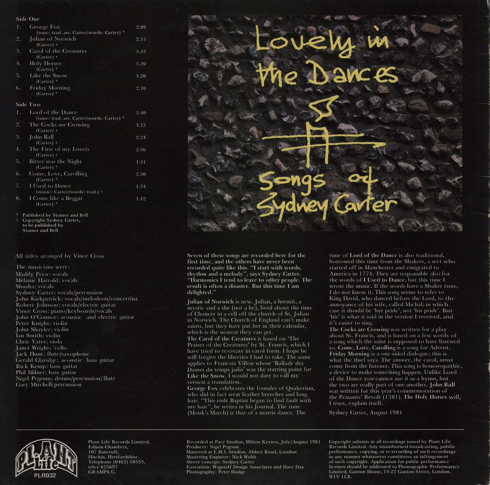 Maddy Prior Lovely In The Dances (Songs Of Sydney Carter) UK vinyl LP album (LP record)