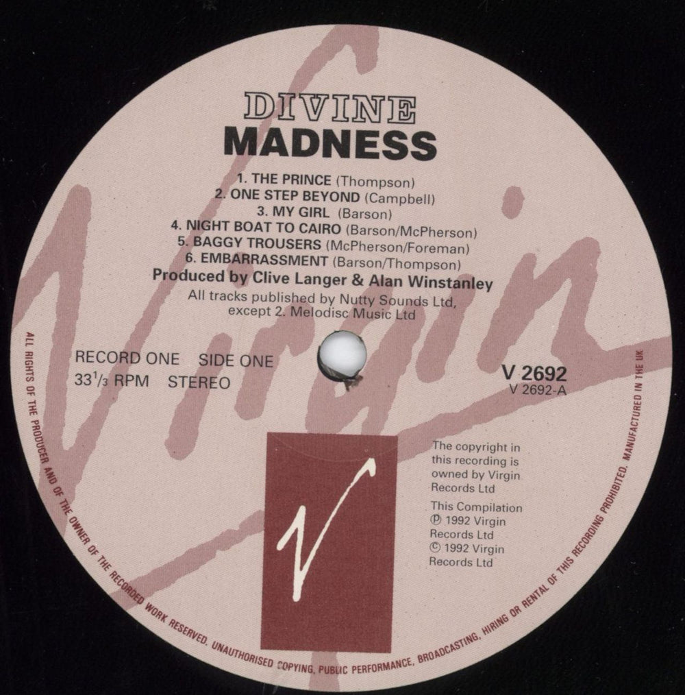 Madness Divine Madness - EX UK 2-LP vinyl record set (Double LP Album) MDN2LDI755720