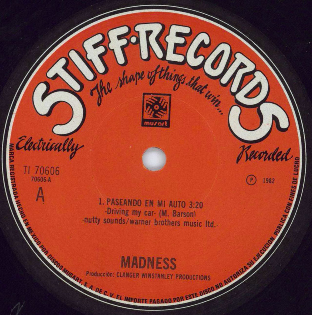 Madness Driving In My Car Mexican 12" vinyl single (12 inch record / Maxi-single) MDN12DR804014