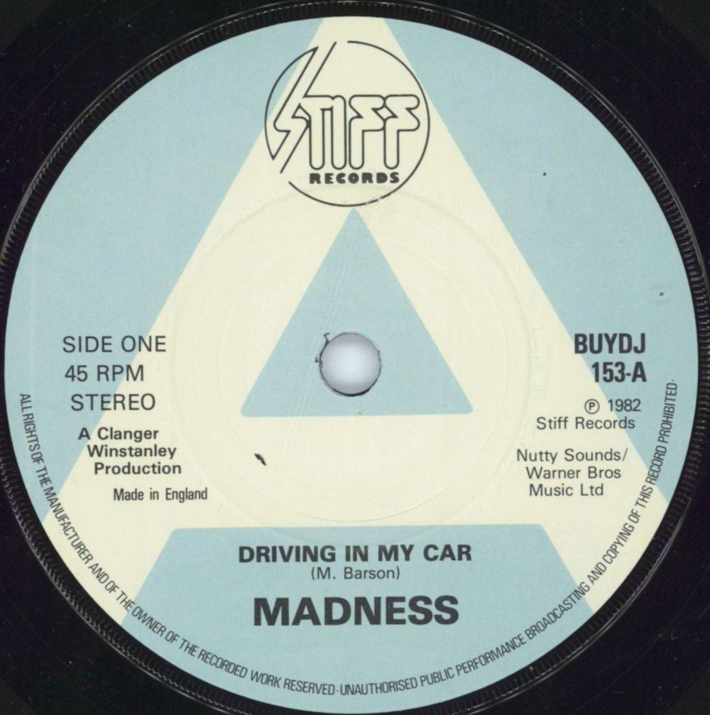 Madness Driving In My Car - Poster Sleeve UK Promo 7" vinyl single (7 inch record / 45) MDN07DR801027