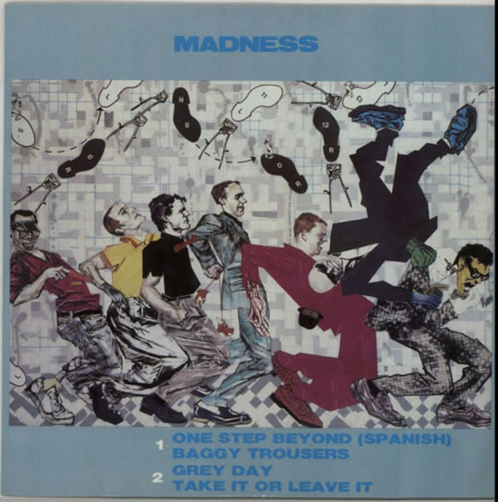 Madness Grey Day / One Step Beyond (Spanish) - White UK 12" vinyl single (12 inch record / Maxi-single) BUYIT112