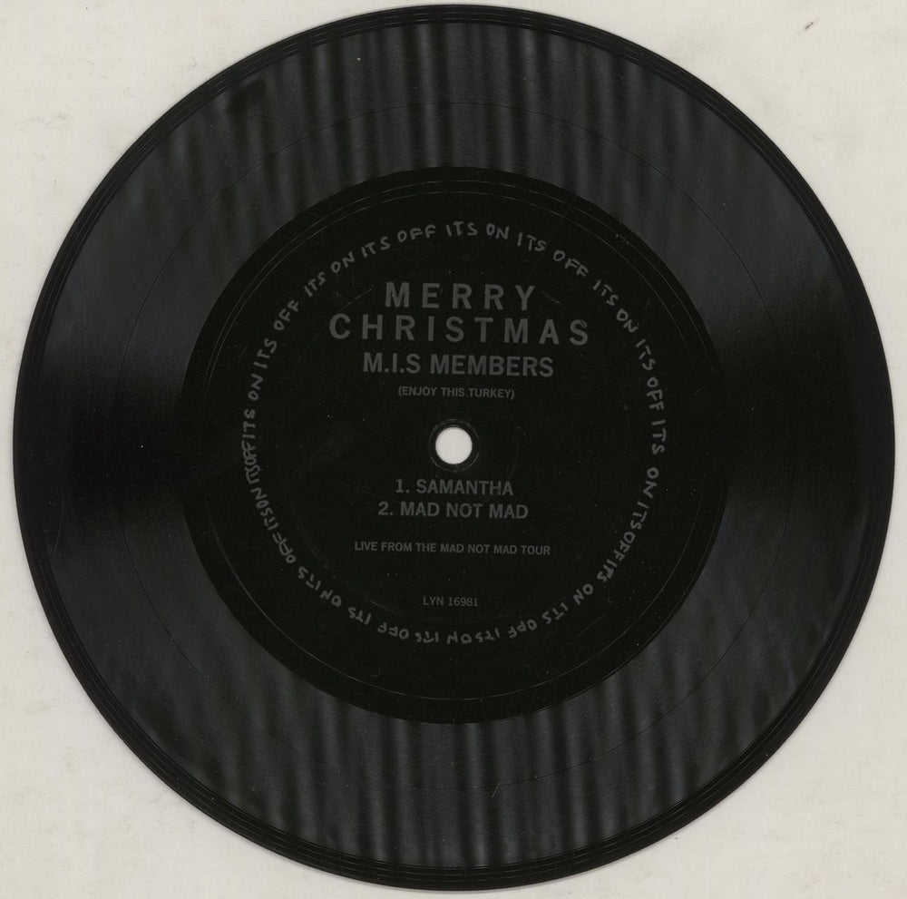 Madness Merry Christmas M.I.S Members (Enjoy This Turkey) UK Promo 7" vinyl single (7 inch record / 45) LYN16981