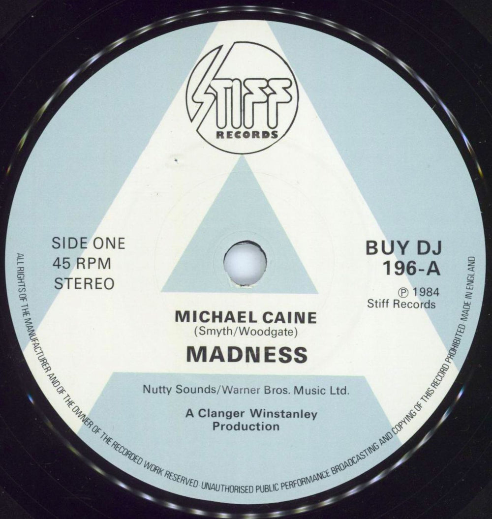 Madness Michael Caine - A-Label + P/S UK Promo 7" vinyl single (7 inch record / 45) MDN07MI808379