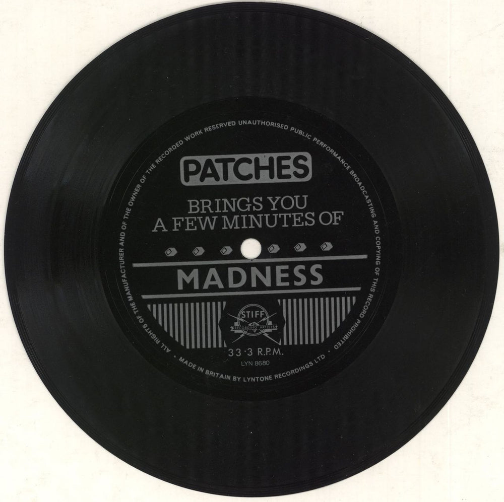 Madness Patches Brings You A Few Minutes Of Madness UK Promo 7" vinyl single (7 inch record / 45) LYN8680