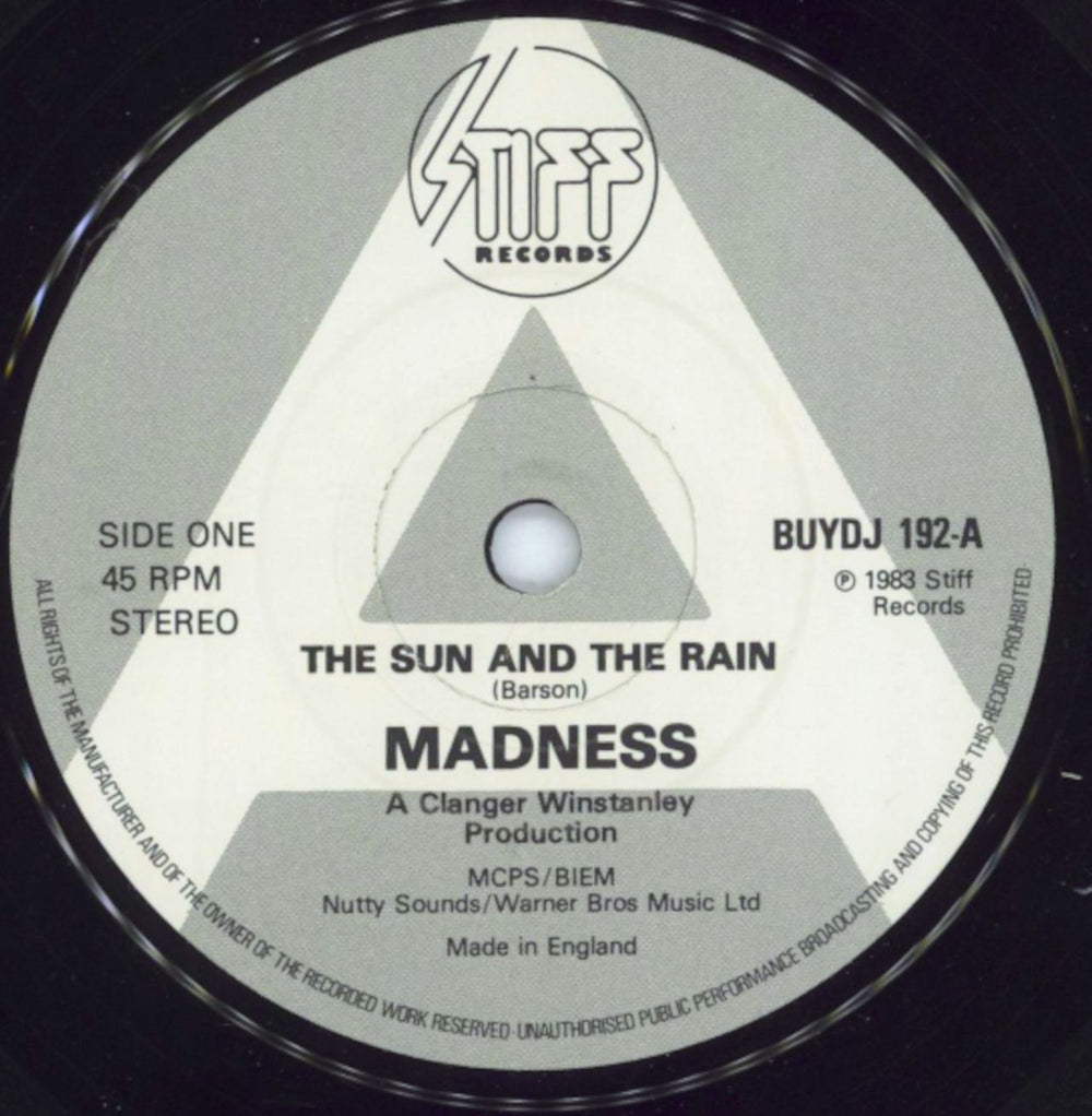 Madness The Sun And The Rain - A-Label + P/S UK Promo 7" vinyl single (7 inch record / 45) MDN07TH808380