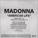 Madonna American Life - Radio Edit Without Rap CDR US Promo CD-R acetate CD ACETATE